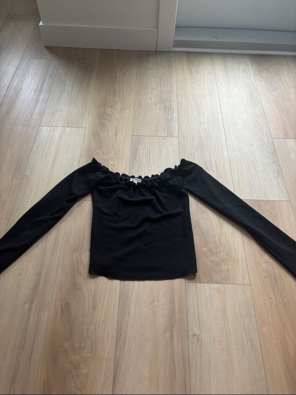 Urban Outfitters Black Off-the-Shoulder Long Sleeve Top